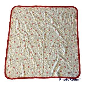 Bugs Butterfly Caterpillar Flowers Crochet Baby Security Blanket Lovey Red Blue